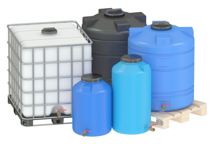 plastic water storage barrels